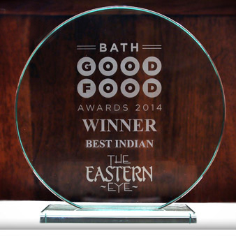 Bath Good Food - Best Indian Restaurant Award. The Grand Eastern Indian Restaurant, Bath