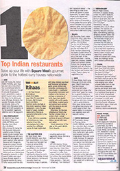 The Times tear sheet. The Grand Eastern Indian Restaurant, Bath
